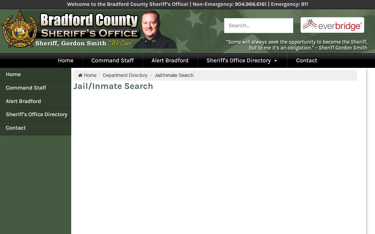 Bradford County Sheriff SmartWeb inmate search for busted mugshots