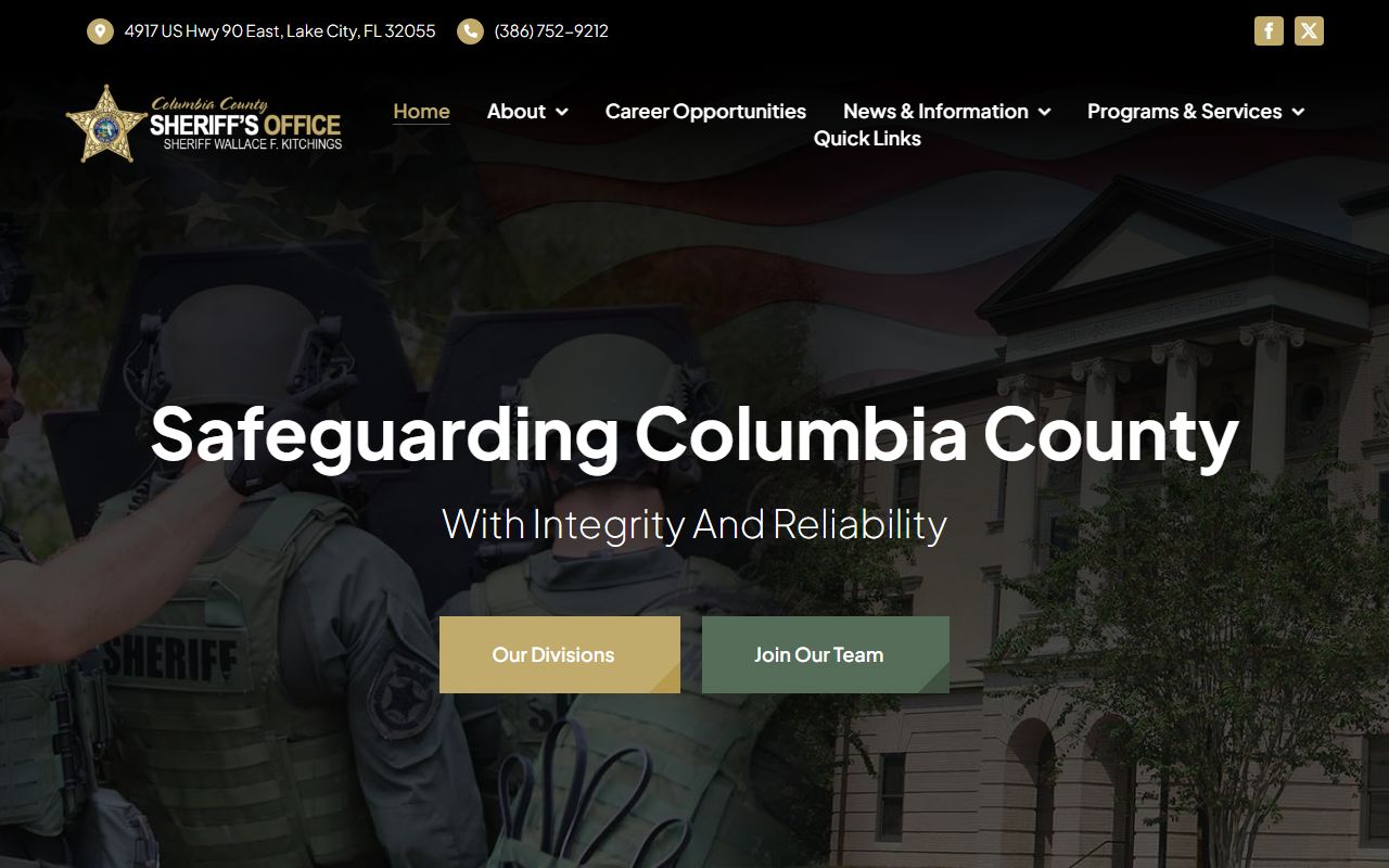 Columbia County Sheriff website for busted mugshots and arrest records