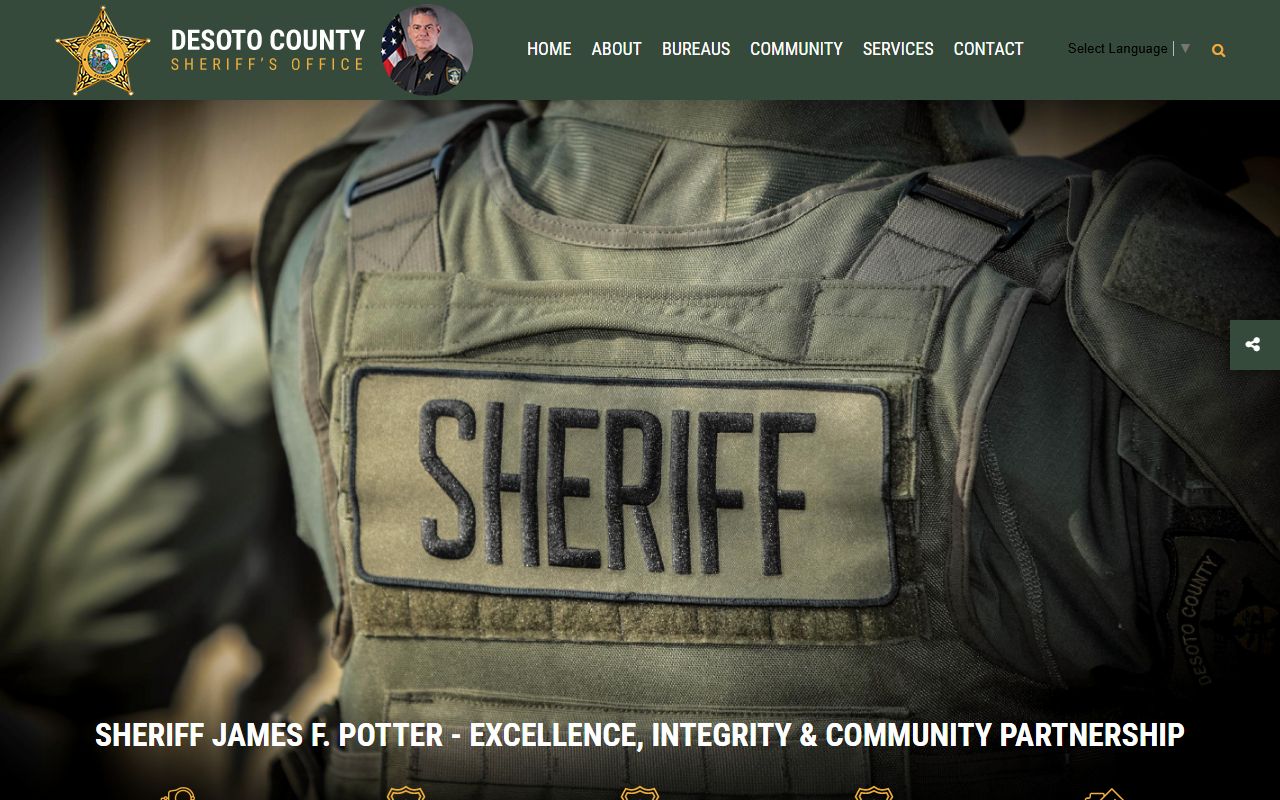 DeSoto County Sheriff website for busted mugshots and arrest lookups