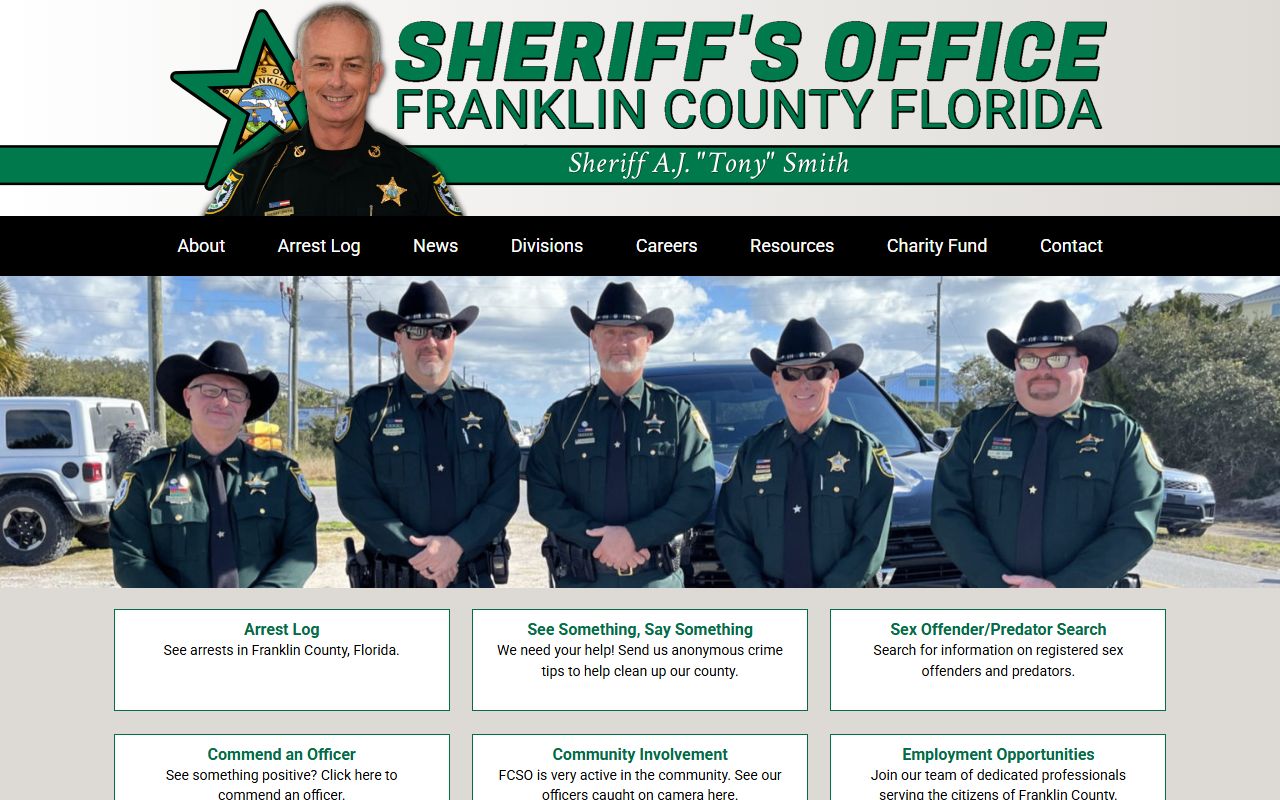 Franklin County Sheriff website for busted mugshots and arrest records