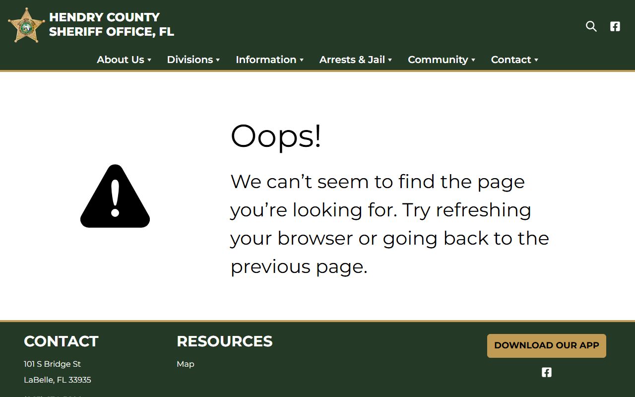 Hendry County Sheriff arrest and inmate search portal for busted mugshots