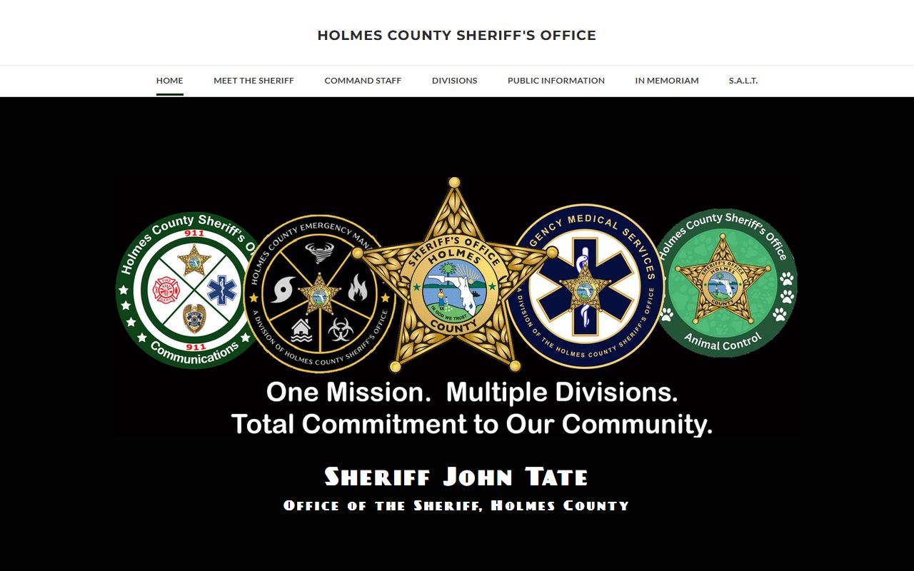 Holmes County Sheriff jail division page for busted mugshots and arrest records