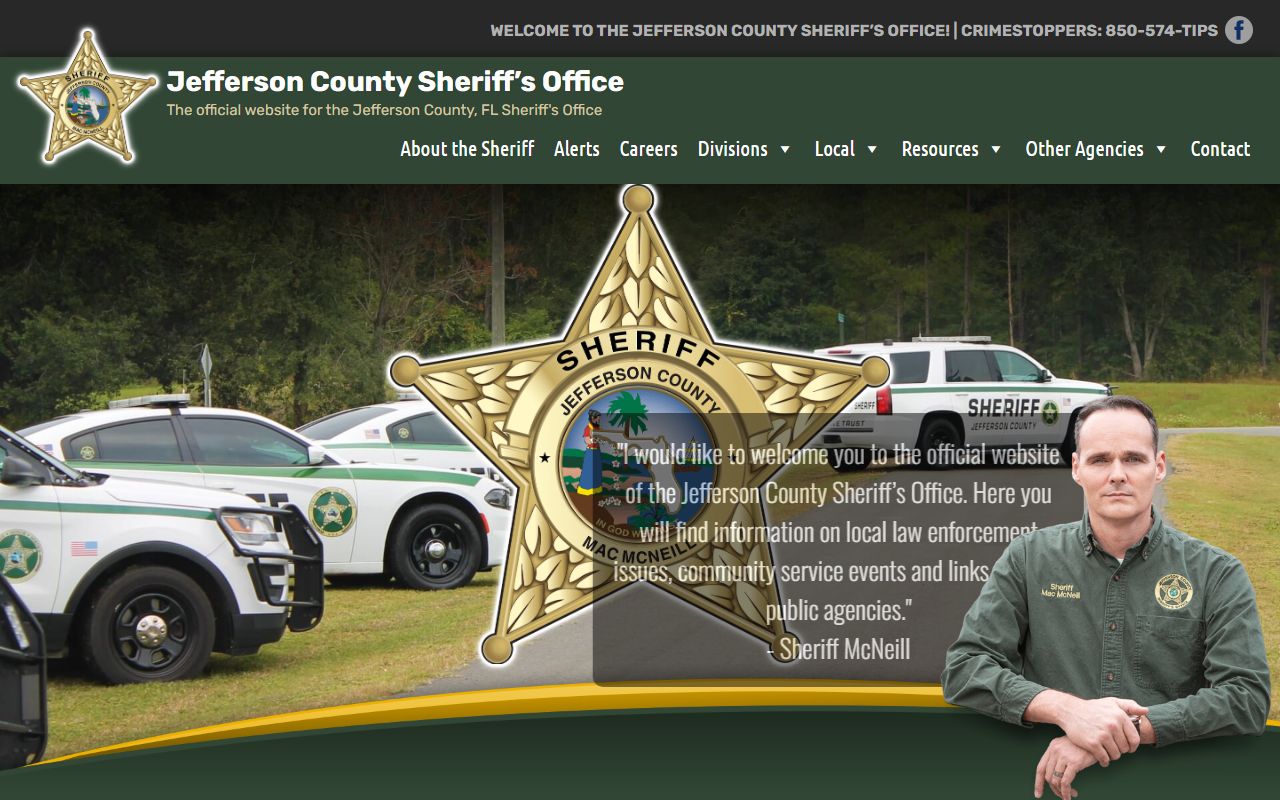 Jefferson County Sheriff's Office website for busted mugshots and arrest records