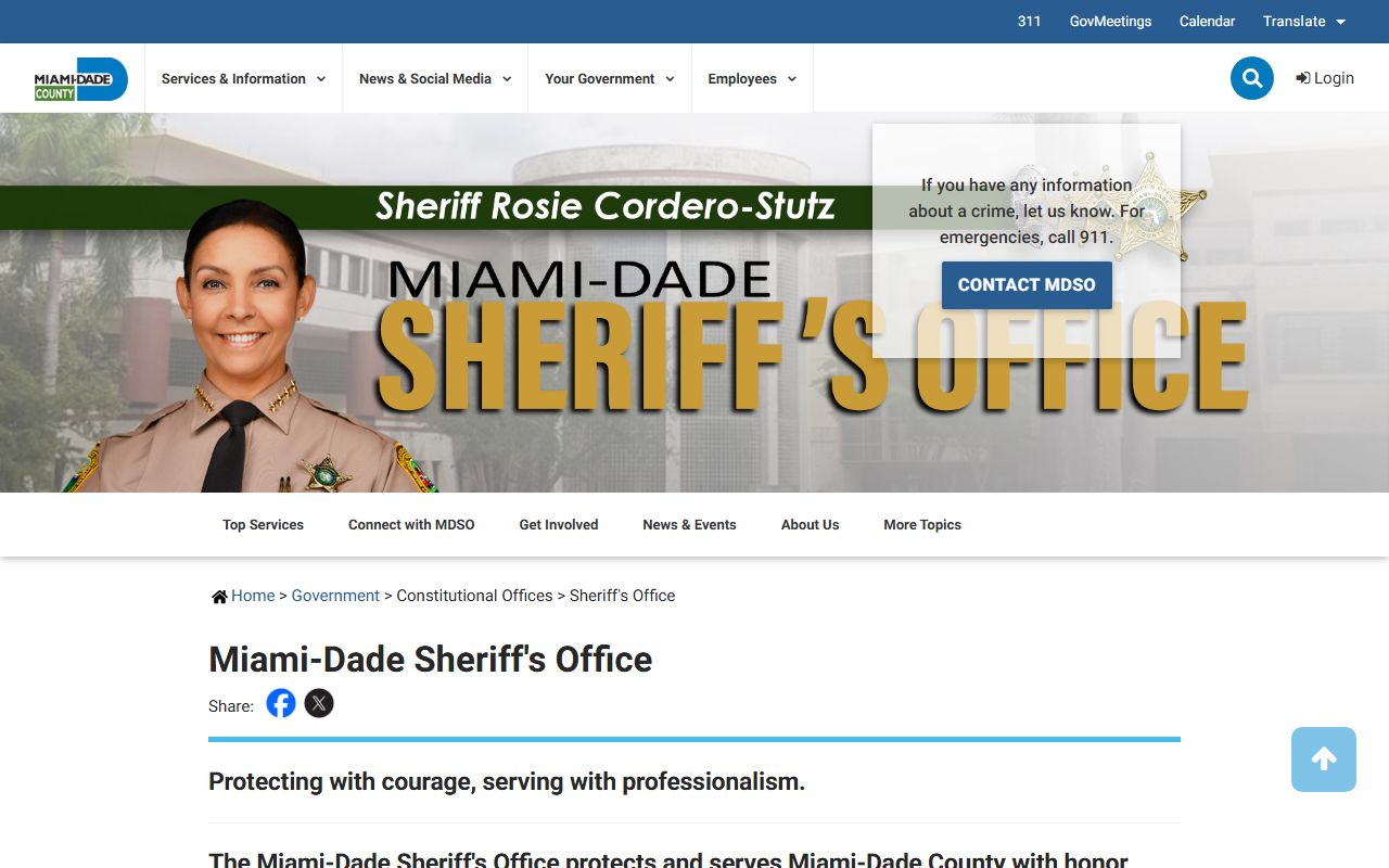 Miami-Dade Police Department website for busted mugshots